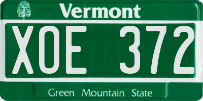 VT license plate XOE372