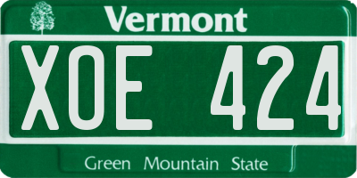VT license plate XOE424