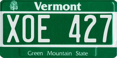 VT license plate XOE427