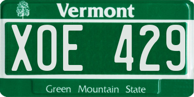 VT license plate XOE429