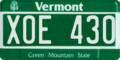 VT license plate XOE430
