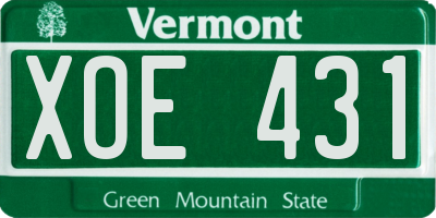 VT license plate XOE431