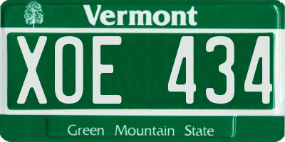 VT license plate XOE434