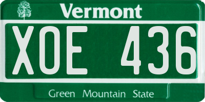 VT license plate XOE436