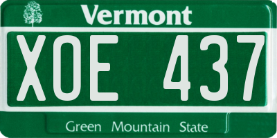 VT license plate XOE437