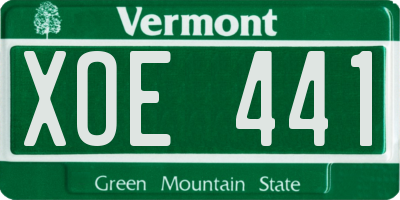VT license plate XOE441