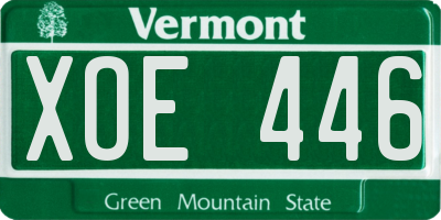 VT license plate XOE446