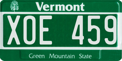 VT license plate XOE459