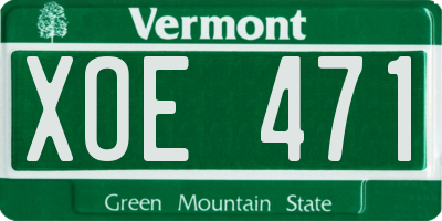 VT license plate XOE471