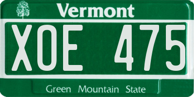 VT license plate XOE475