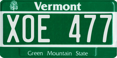 VT license plate XOE477