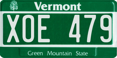 VT license plate XOE479