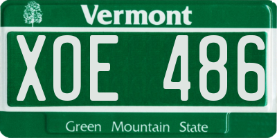 VT license plate XOE486