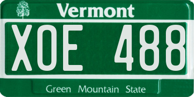 VT license plate XOE488
