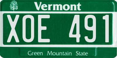 VT license plate XOE491