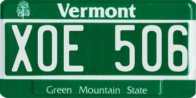 VT license plate XOE506