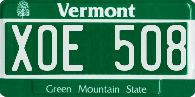 VT license plate XOE508