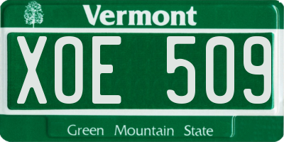 VT license plate XOE509