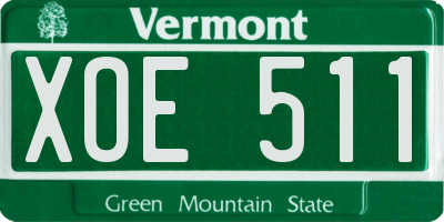VT license plate XOE511