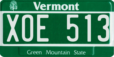 VT license plate XOE513