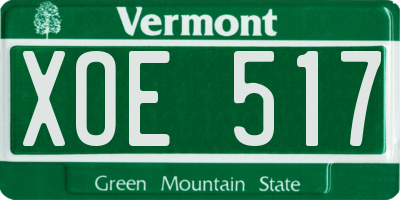 VT license plate XOE517