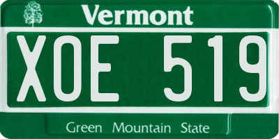 VT license plate XOE519
