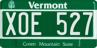 VT license plate XOE527