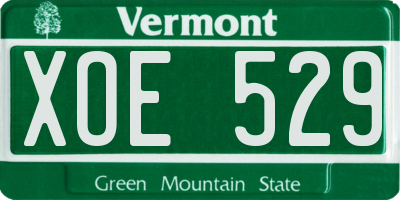 VT license plate XOE529