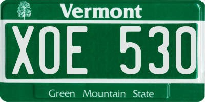 VT license plate XOE530