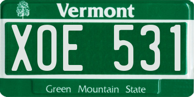 VT license plate XOE531