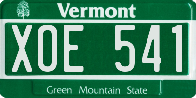 VT license plate XOE541