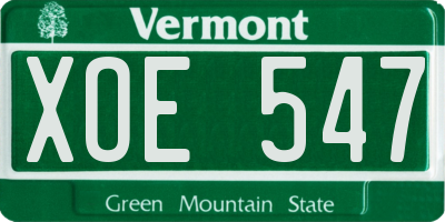 VT license plate XOE547