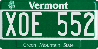 VT license plate XOE552
