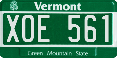 VT license plate XOE561
