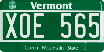 VT license plate XOE565