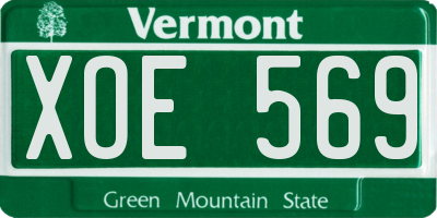 VT license plate XOE569