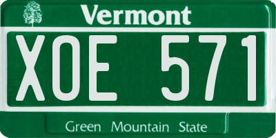 VT license plate XOE571