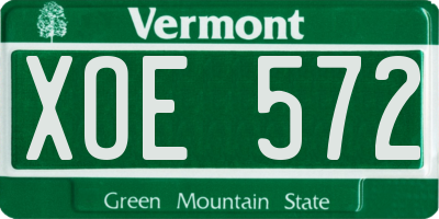 VT license plate XOE572