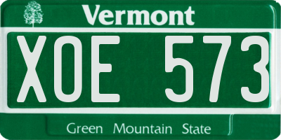 VT license plate XOE573