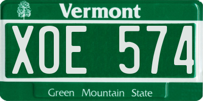 VT license plate XOE574