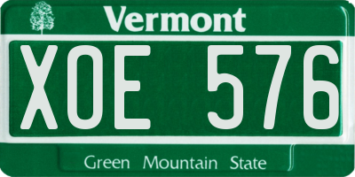 VT license plate XOE576
