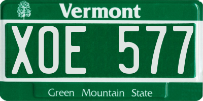 VT license plate XOE577