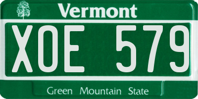 VT license plate XOE579