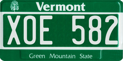 VT license plate XOE582