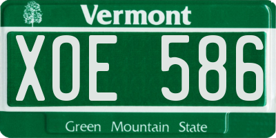 VT license plate XOE586