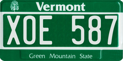VT license plate XOE587