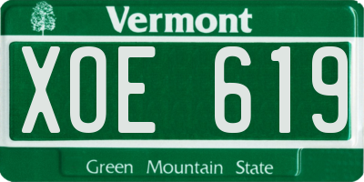 VT license plate XOE619