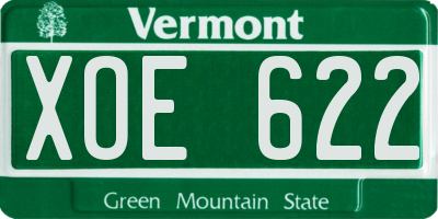 VT license plate XOE622