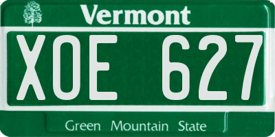 VT license plate XOE627