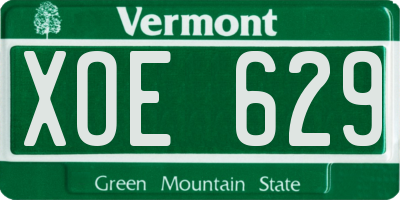 VT license plate XOE629